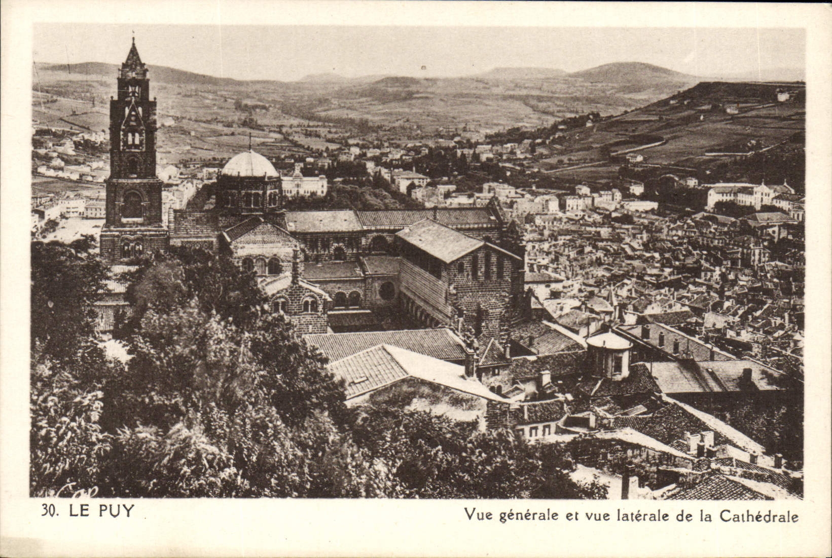 VINTAGE POSTCARD Puy View And Seen Side Of the cathedral