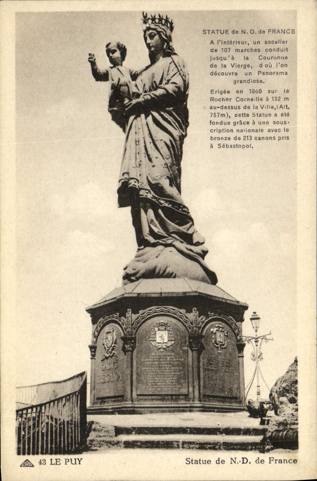 CPA Le Puy Statue De ND de France