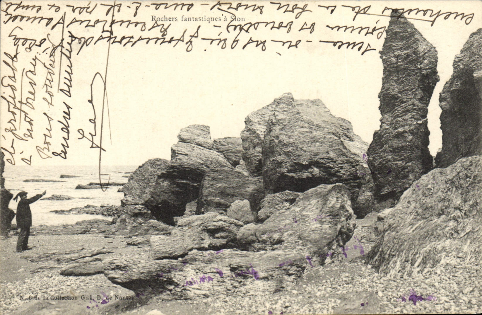 La POSTAL Rochers fantástico de la VENDIMIA tiene Sion