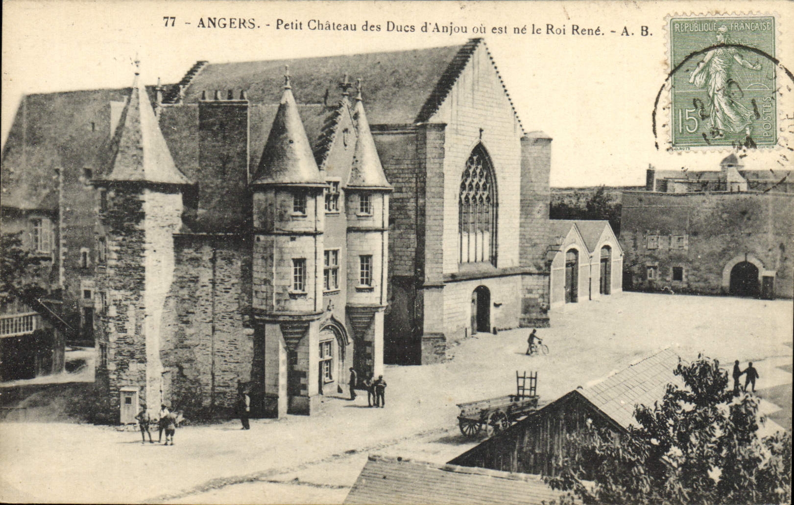 La POSTAL de la VENDIMIA encoleriza el pequeño castillo de los duques Of Anjou o es él rey Rene