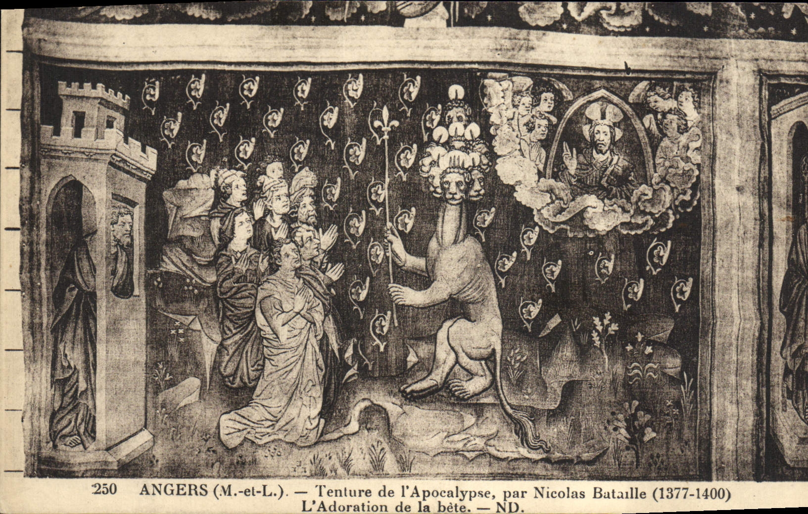 La POSTAL de la VENDIMIA encoleriza Tenture de la apocalipsis de Nicolás Battles la adoración del animal