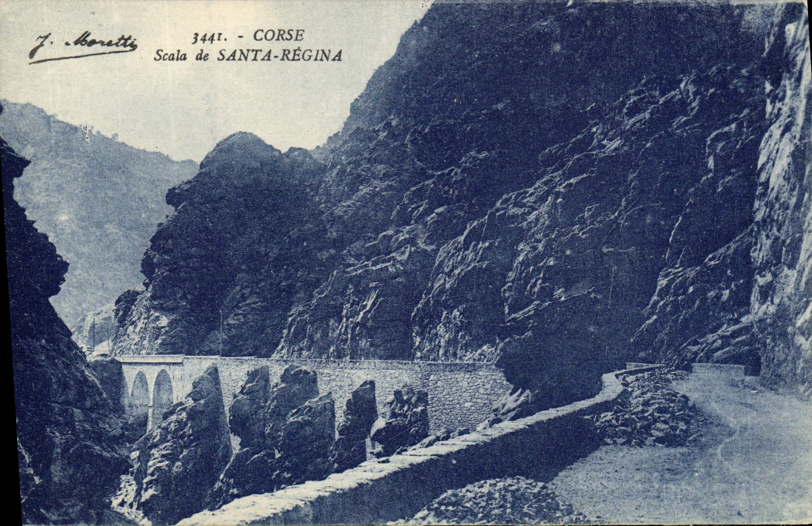 POSTAL Córcega Scala De Santa Regina de la VENDIMIA