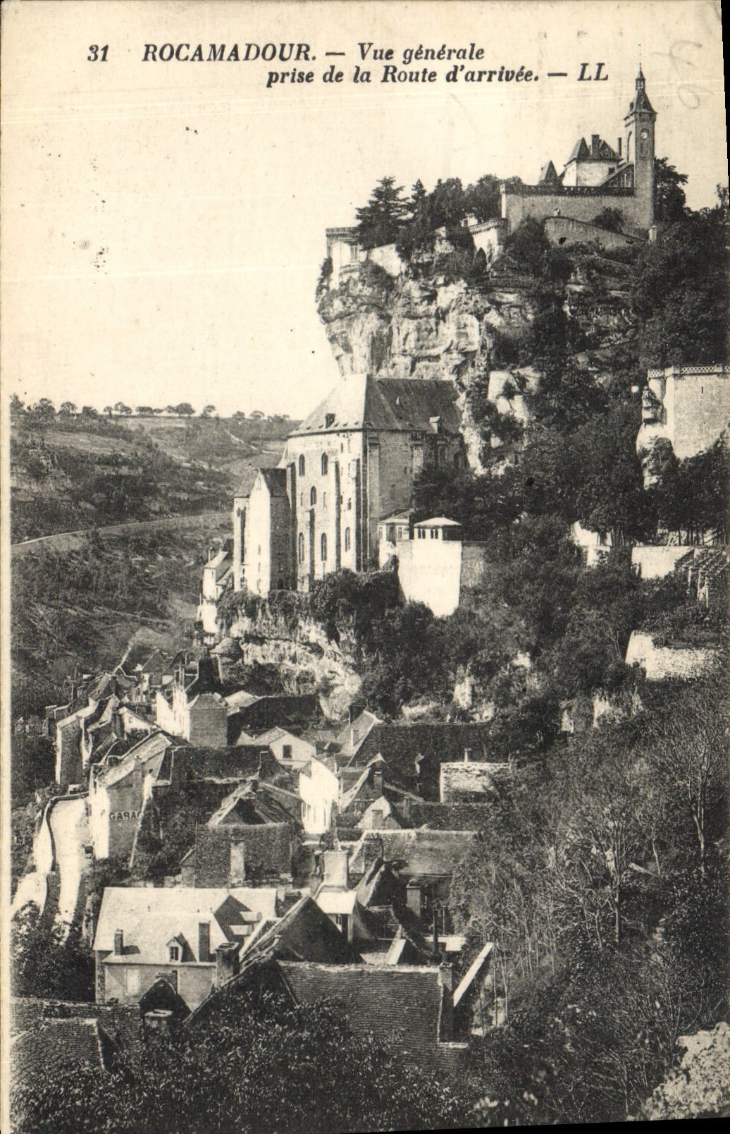 CPA Rocamadour Vue Generale Prise De La Route d'Arrivee