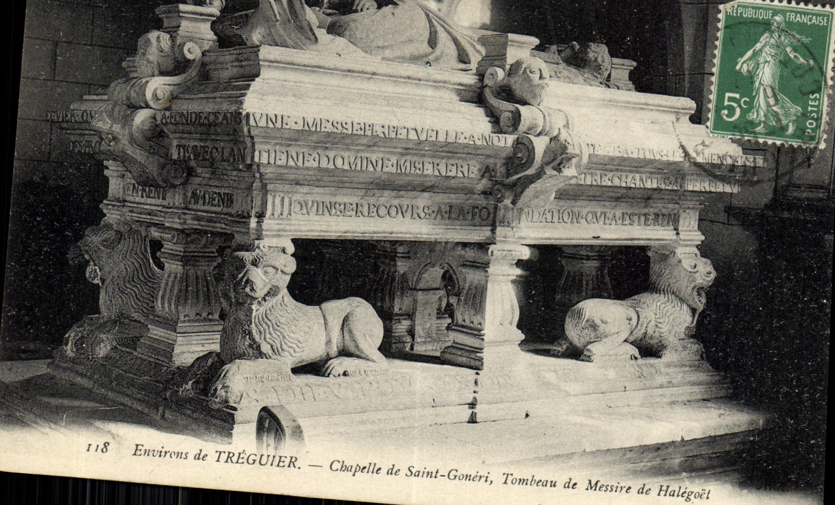 VINTAGE POSTCARD Surroundings De Treguier Vault Of Saint Goneri Tomb Of Lord de Halegoet