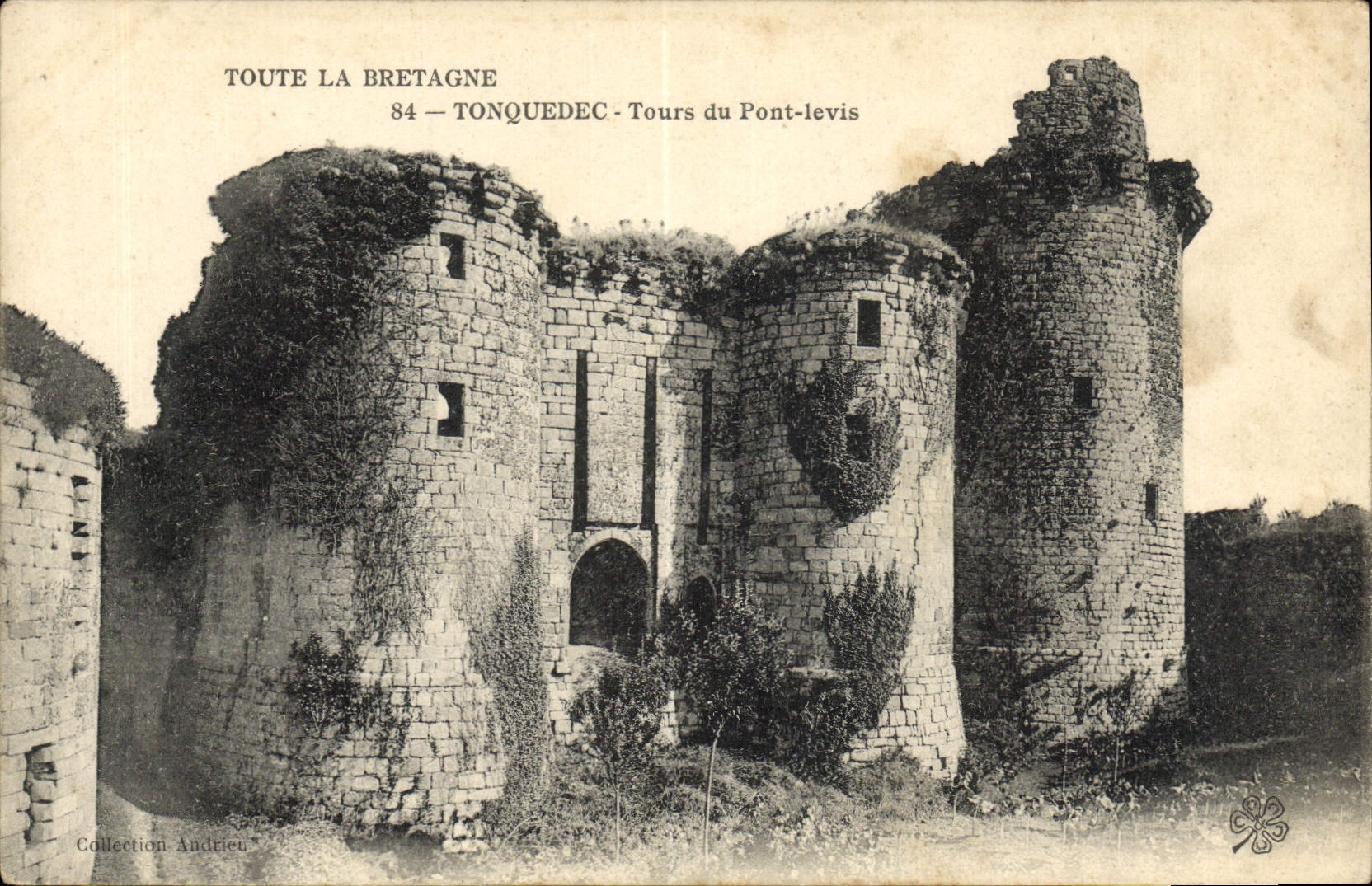 VINTAGE POSTCARD All Brittany Tonquedec Tours Of the Levis Bridge