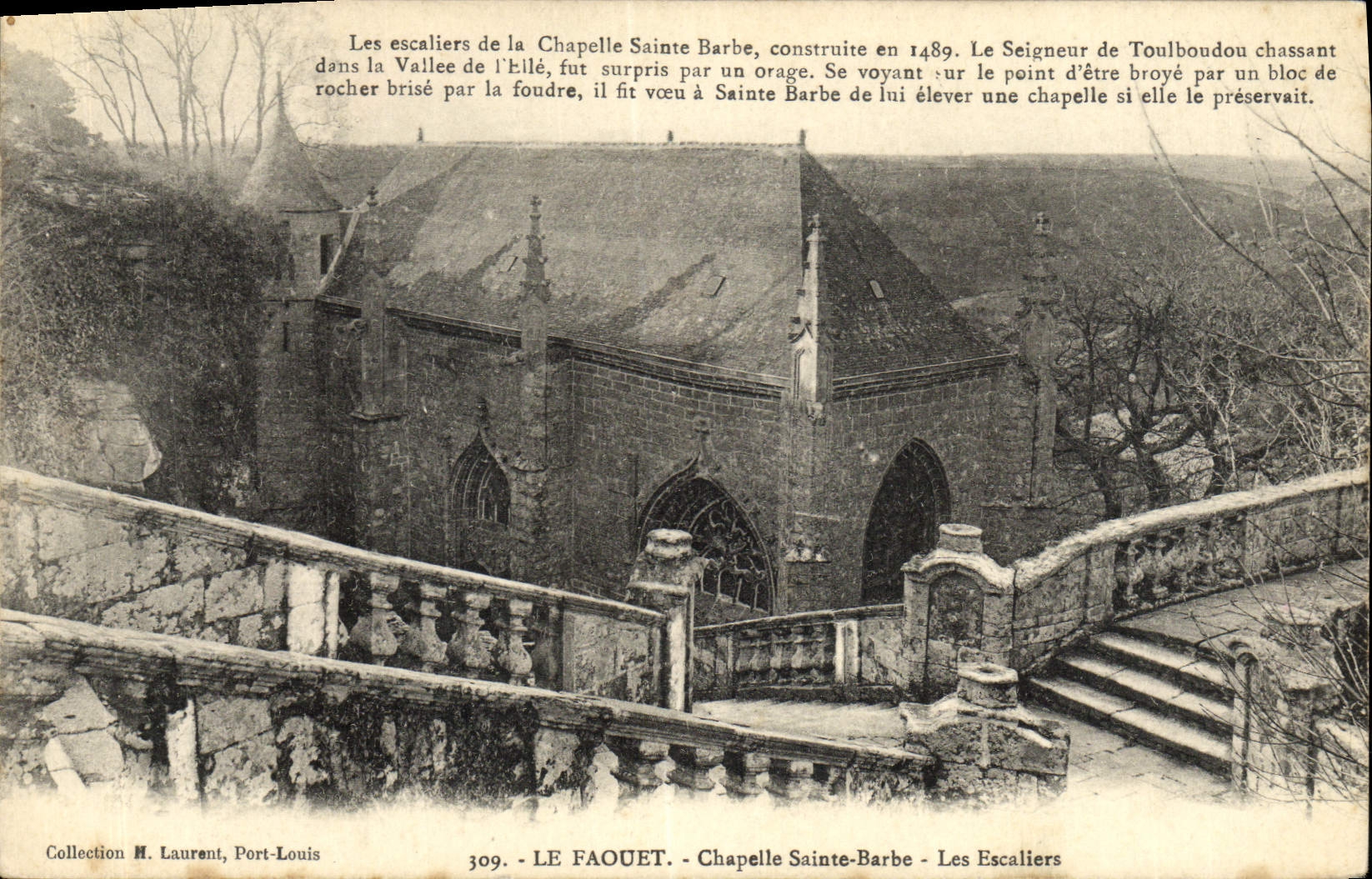 CPA Le Faouet Chapelle Sainte Barbe Les Escaliers