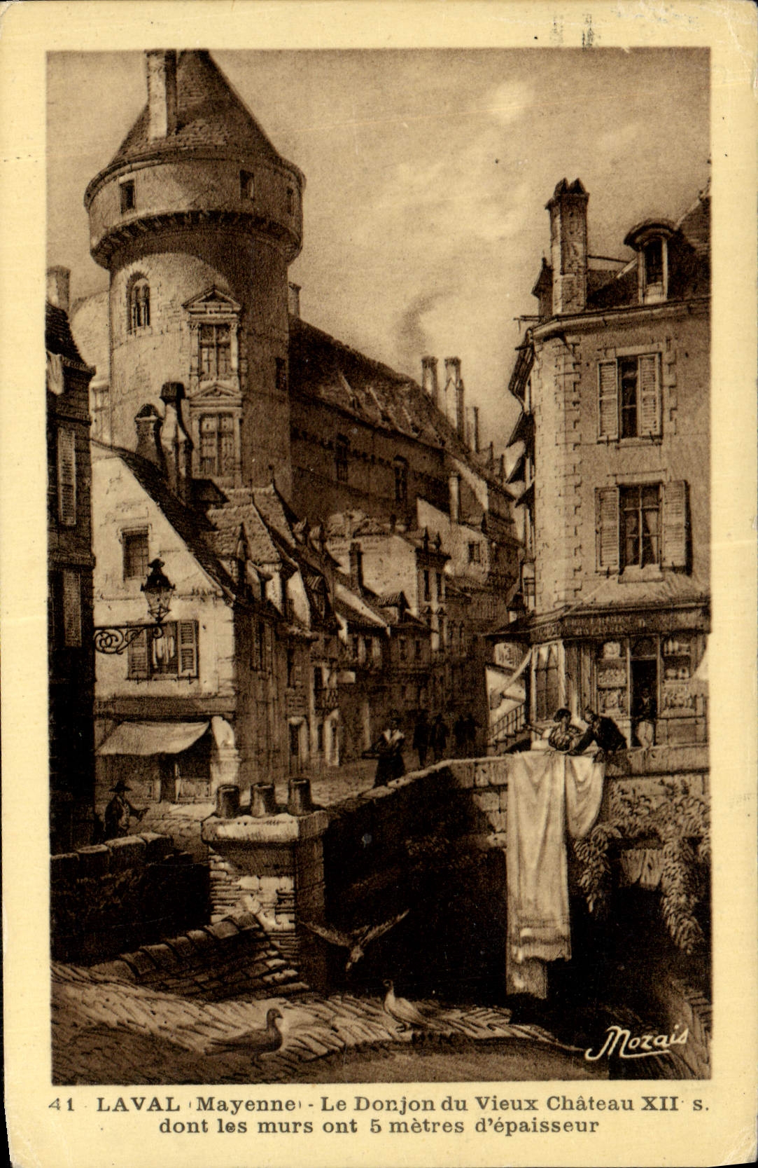 POSTAL Laval de la VENDIMIA la subsistencia del castillo viejo