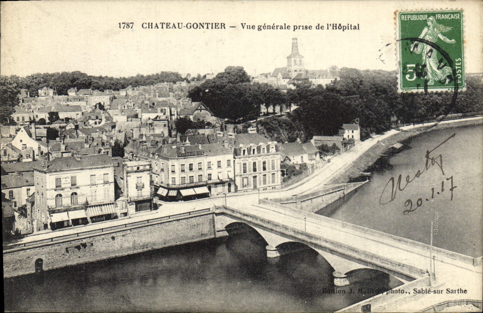 VINTAGE POSTCARD Gontier Castle View Taken Of the Hospital