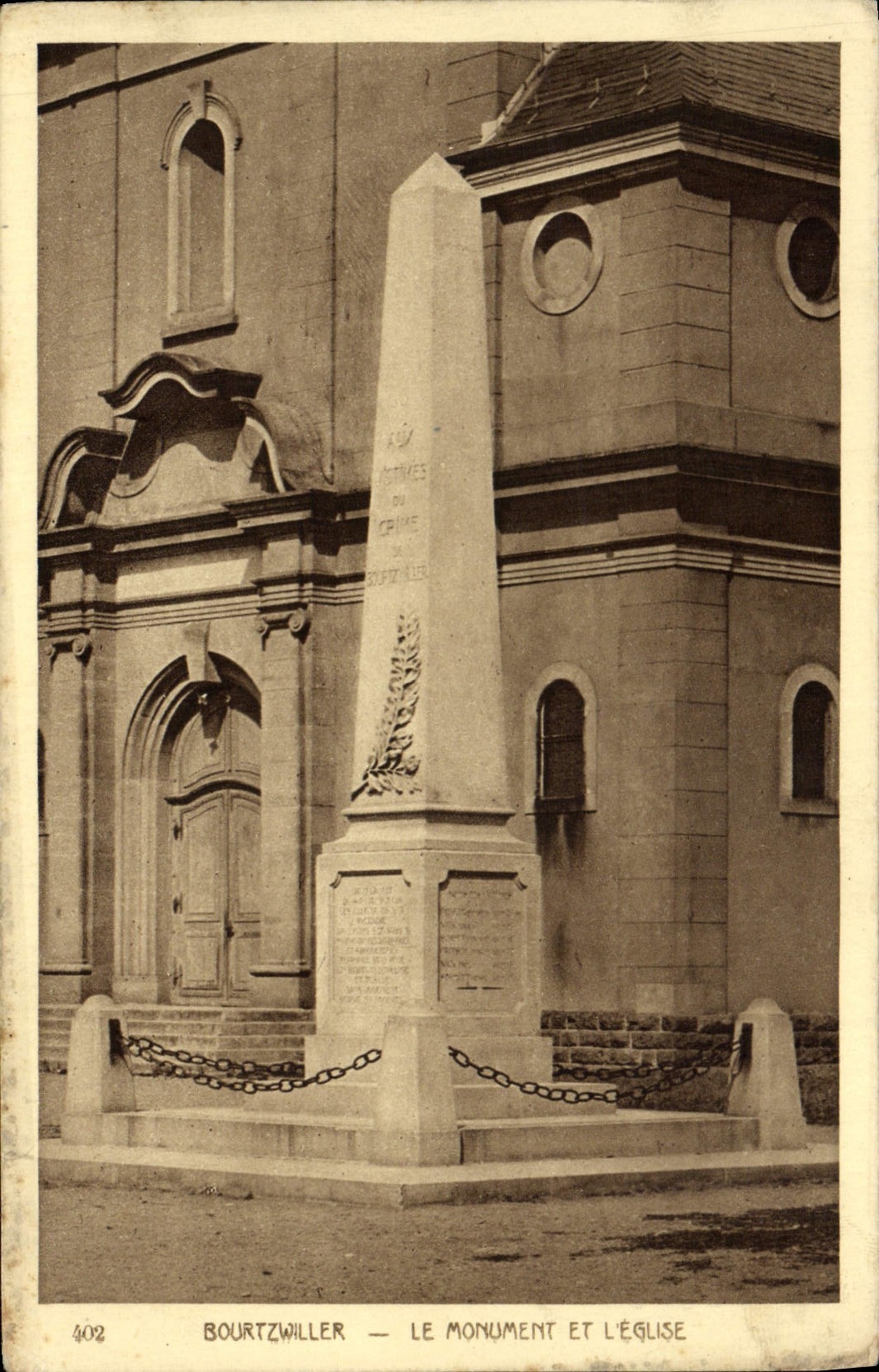 VINTAGE POSTCARD Guebwiller the Monument And the Church