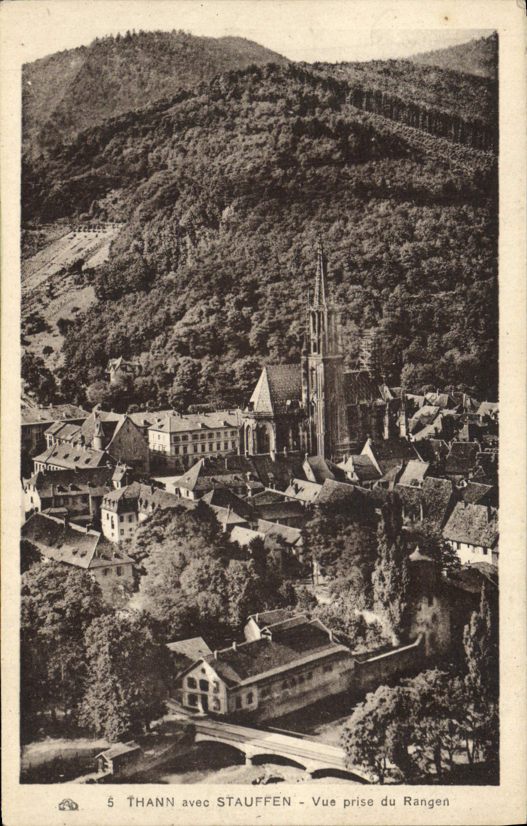 VINTAGE POSTCARD Thann With Stauffen Seen from Of Rangen