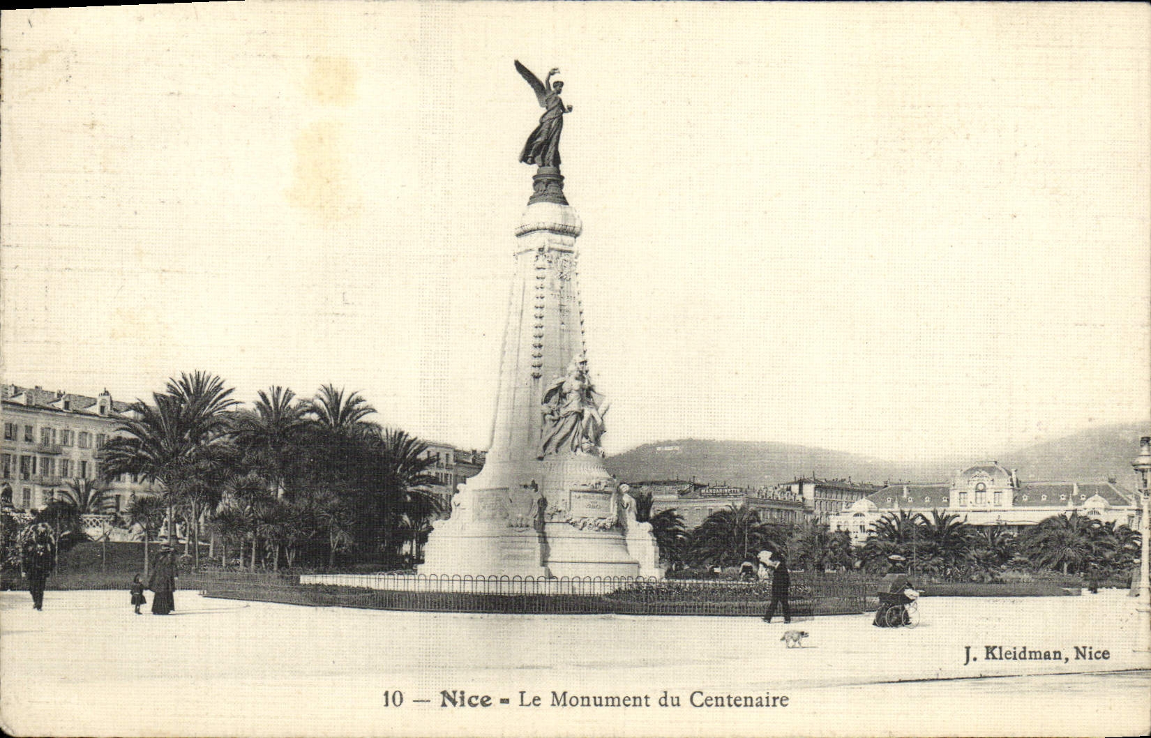 POSTAL de la VENDIMIA Niza el monumento del centenario (toilee de la carta)