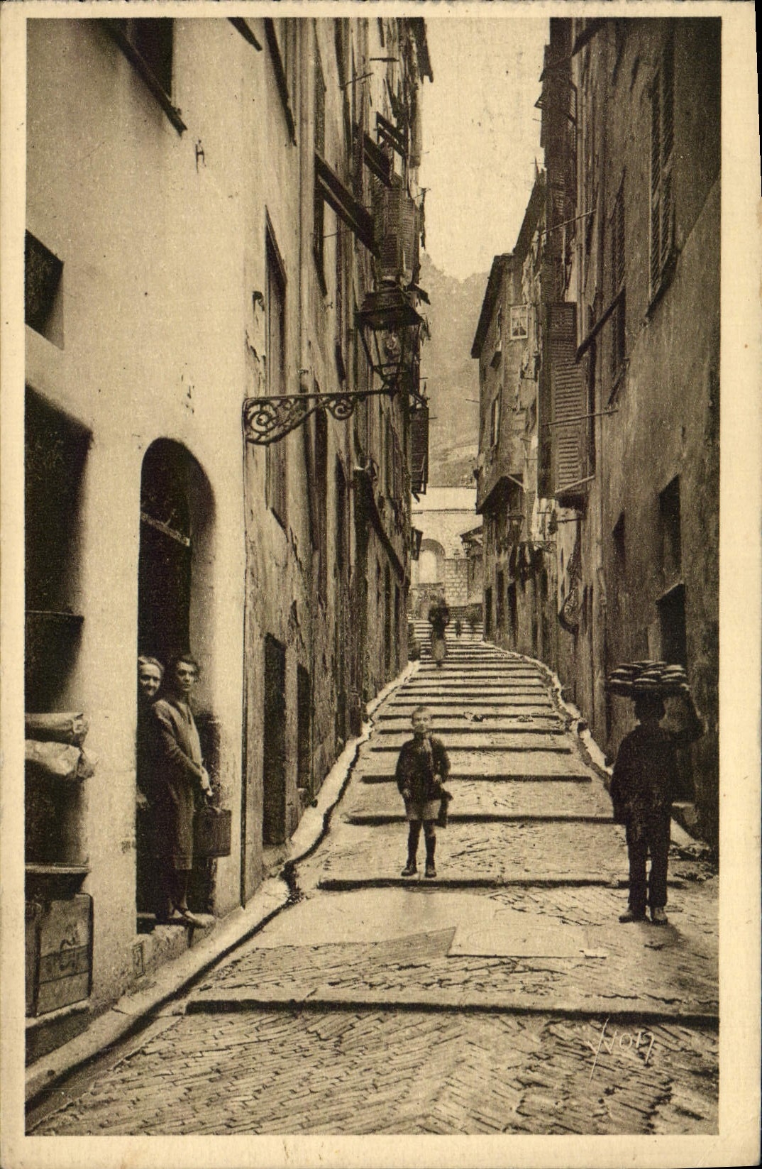 La POSTAL Francia suave de la VENDIMIA dimensiona Niza la calle azul de Vieille
