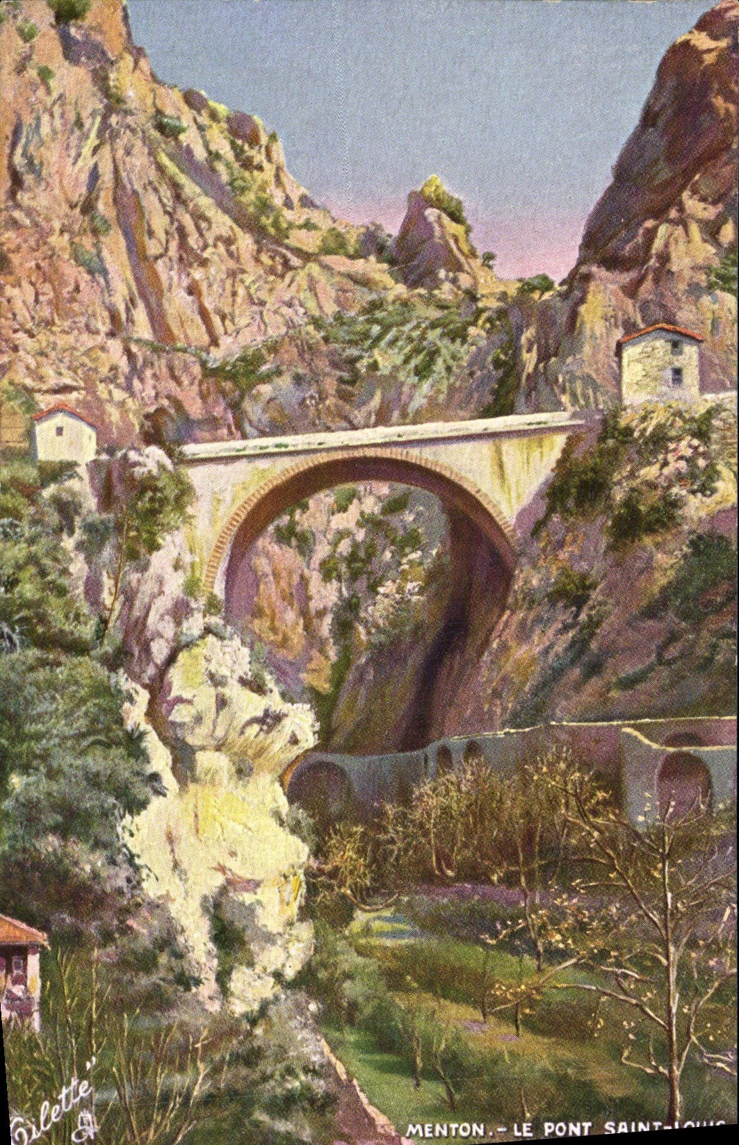 CPA Menton Le Pont Saint Louis