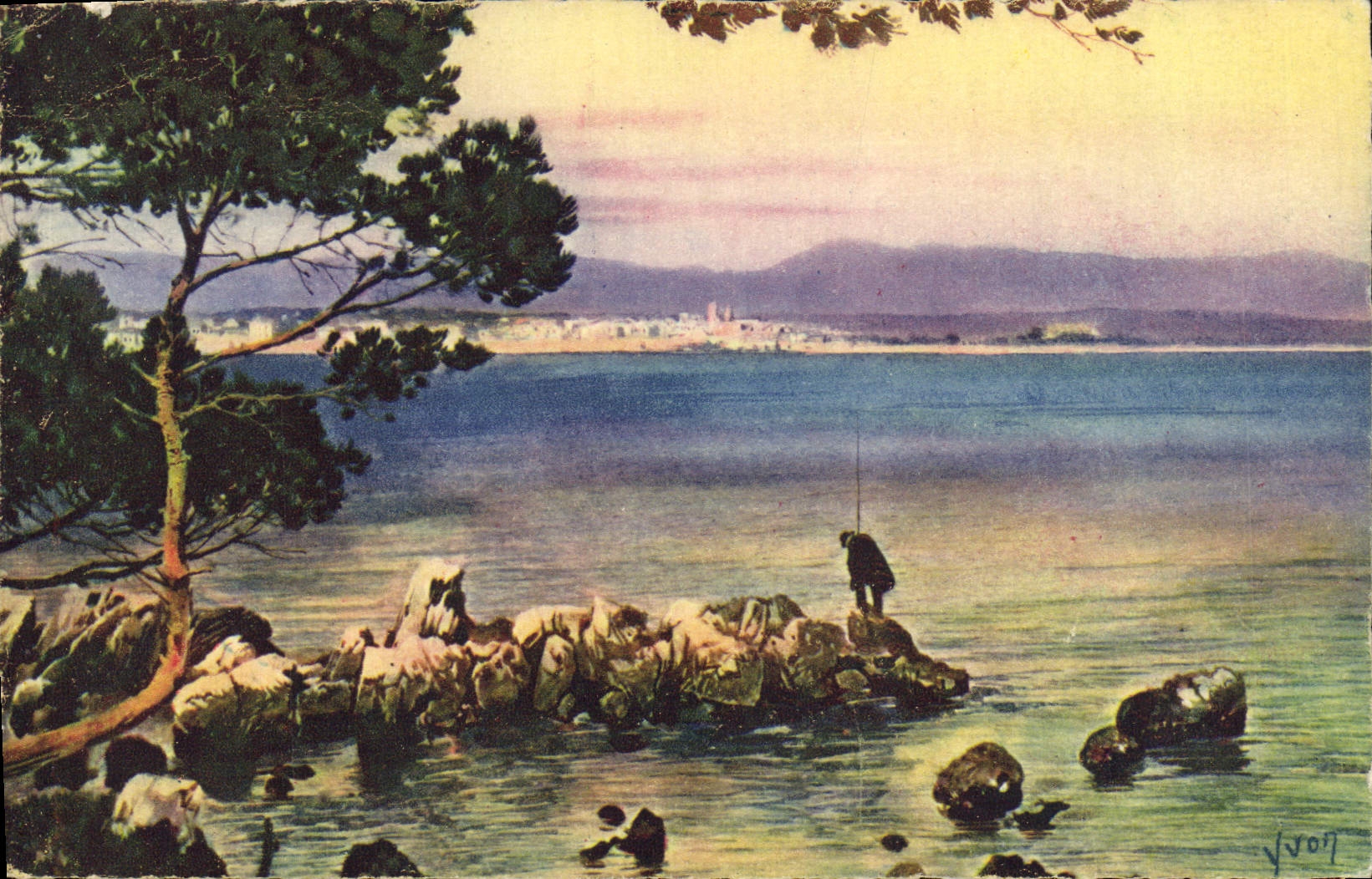 VINTAGE POSTCARD Soft France Dimensions Antibes Azure the Handle Holy Roch