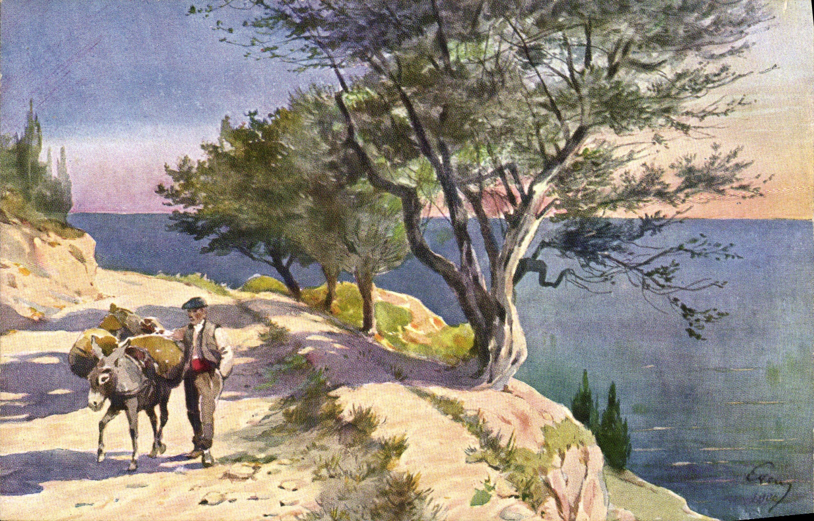 VINTAGE POSTCARD While Descending De Roquebrune Ass