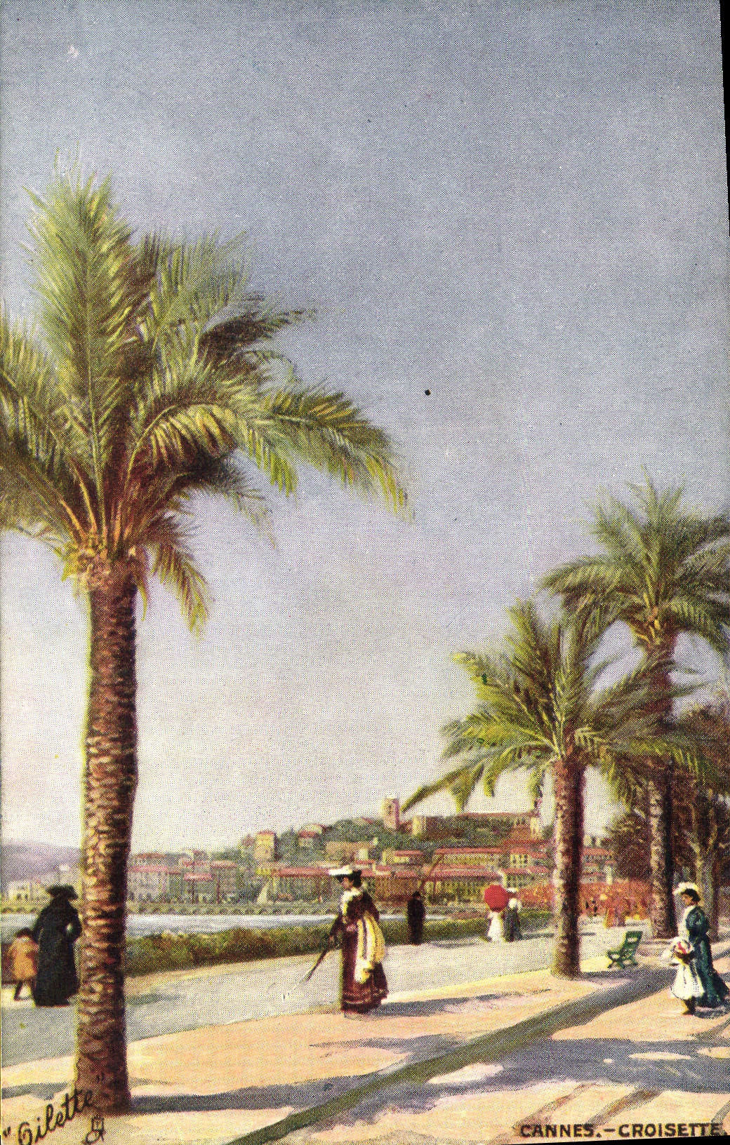 VINTAGE POSTCARD Cannes Small cross