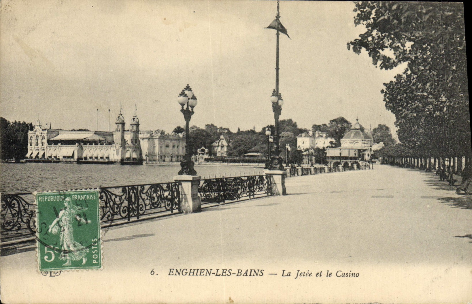 VINTAGE POSTCARD Enghien Les Bains the Pier And the Casino