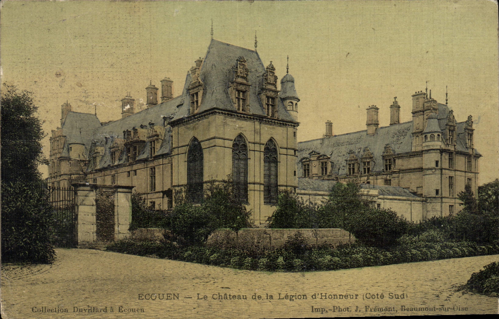 VINTAGE POSTCARD Ecouen the Castle Of the Legion of Honor (chart toilee)