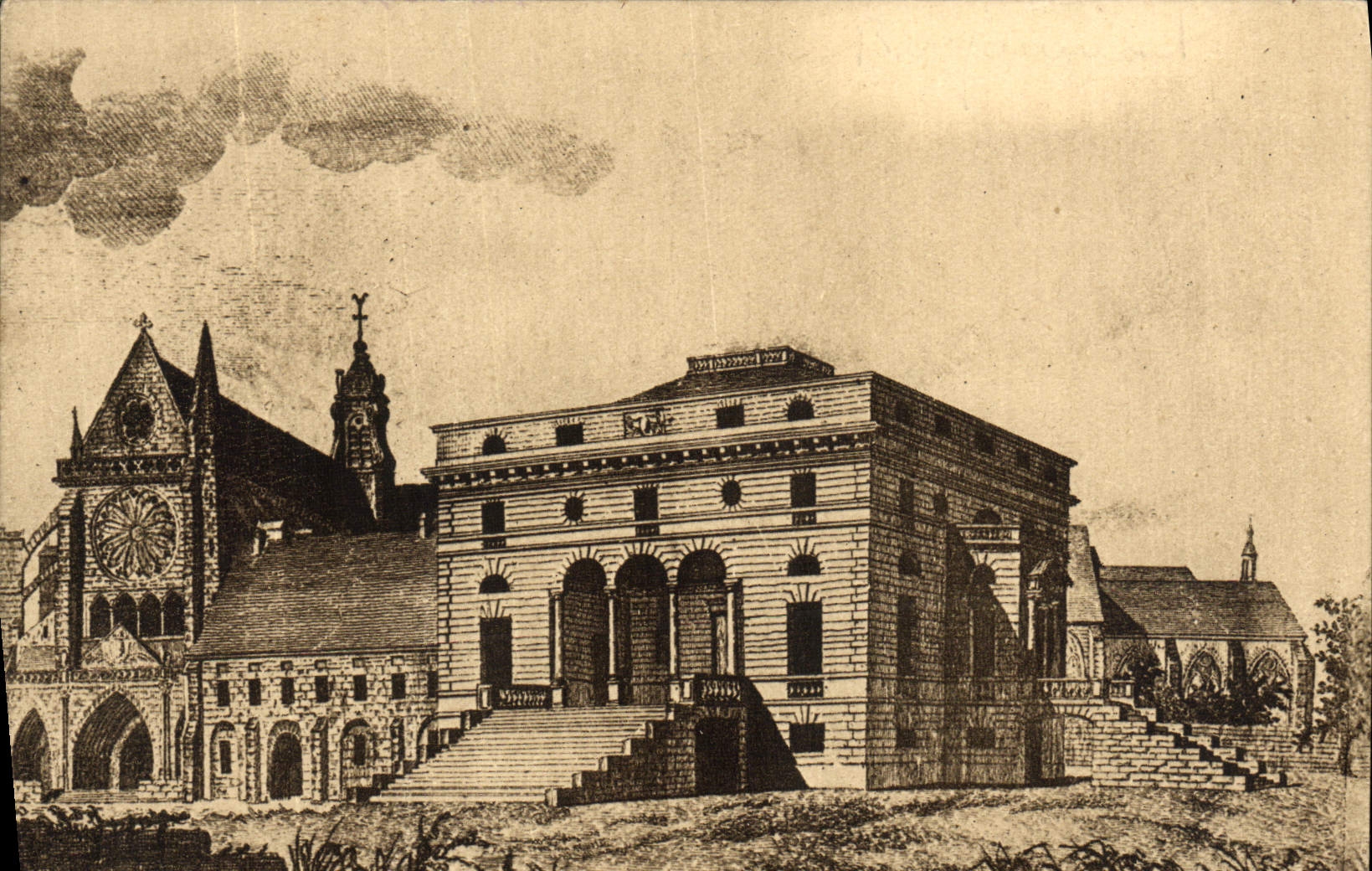 VINTAGE POSTCARD Abbey De Royaumont Asnieres On Oise Church Abbey Palate