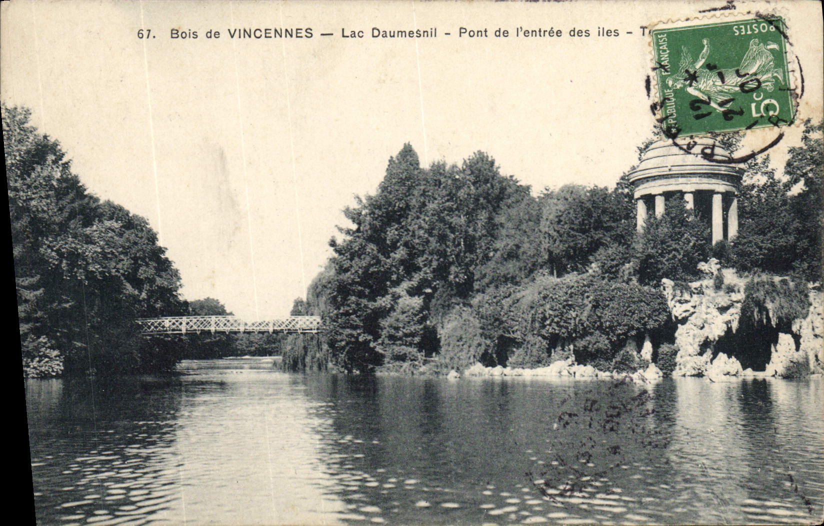 VINTAGE POSTCARD Wood De Vincennes Lake Daumesnil Bridge Of the Entry Of the Islands