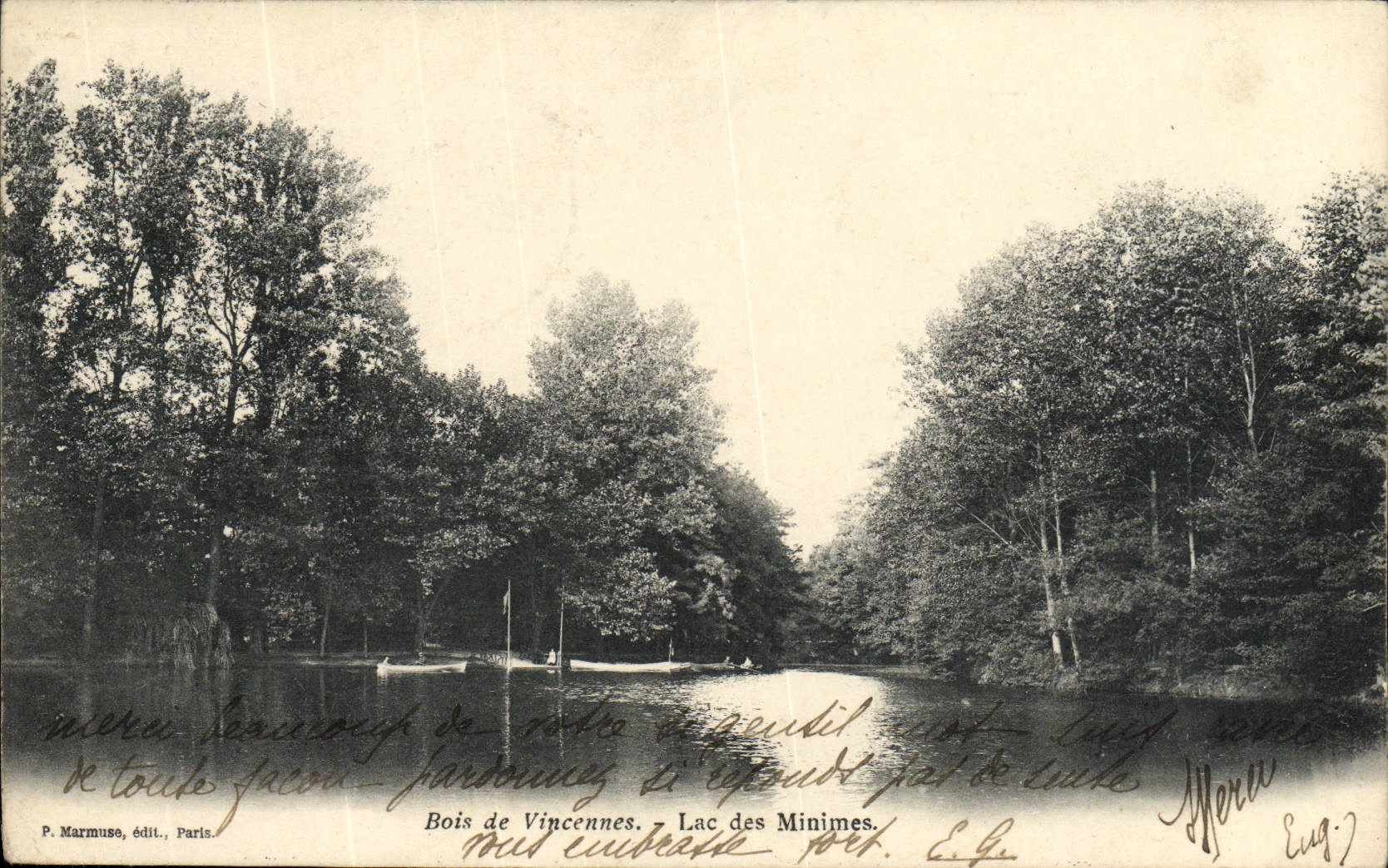 VINTAGE POSTCARD Wood De Vincennes Lake Of the Tiny ones