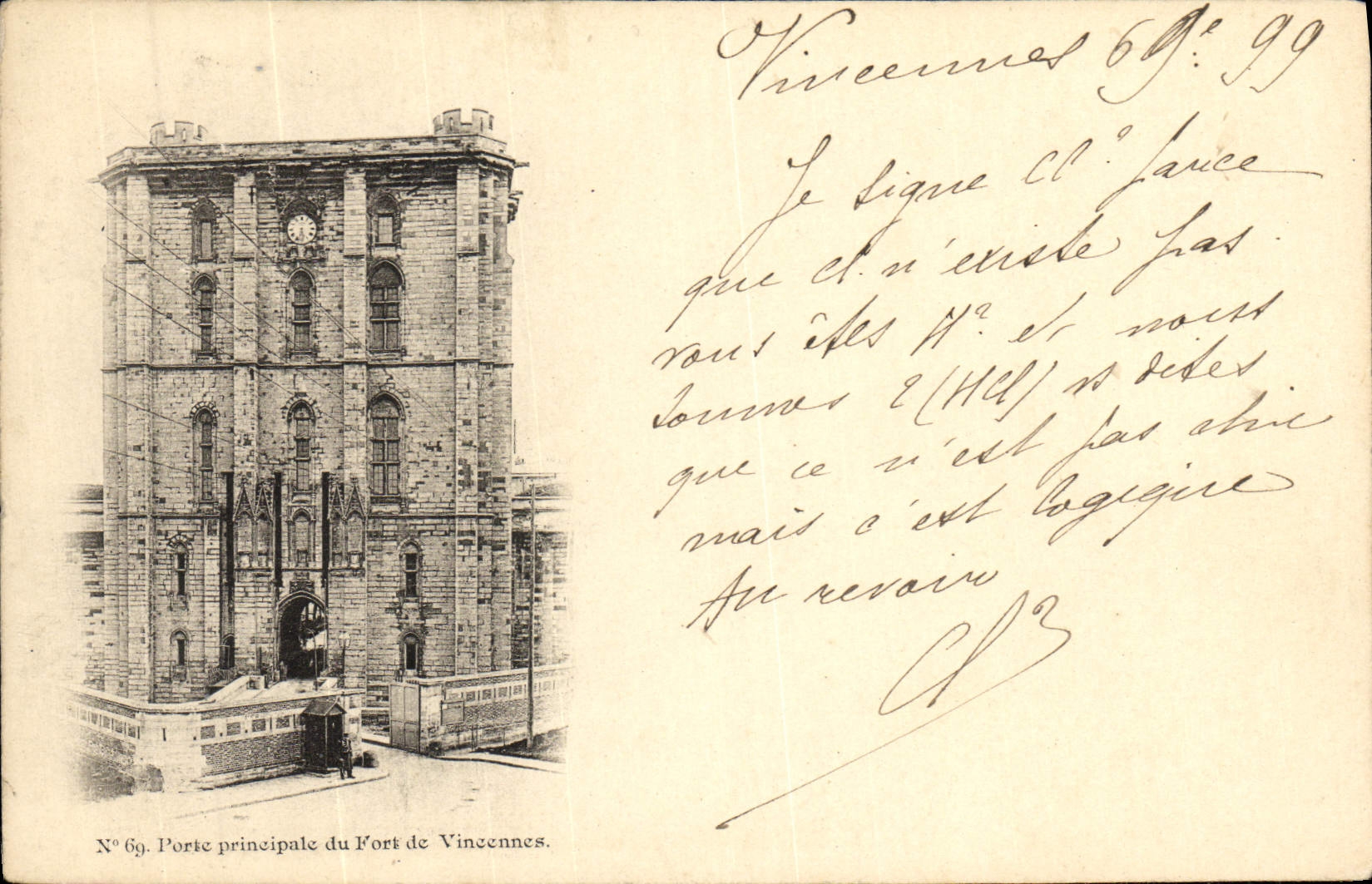 VINTAGE POSTCARD Principal Gate Of the Fort De Vincennes