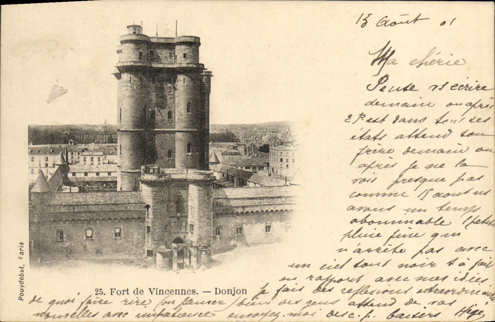 VINTAGE POSTCARD Strong Vincennes of Keep
