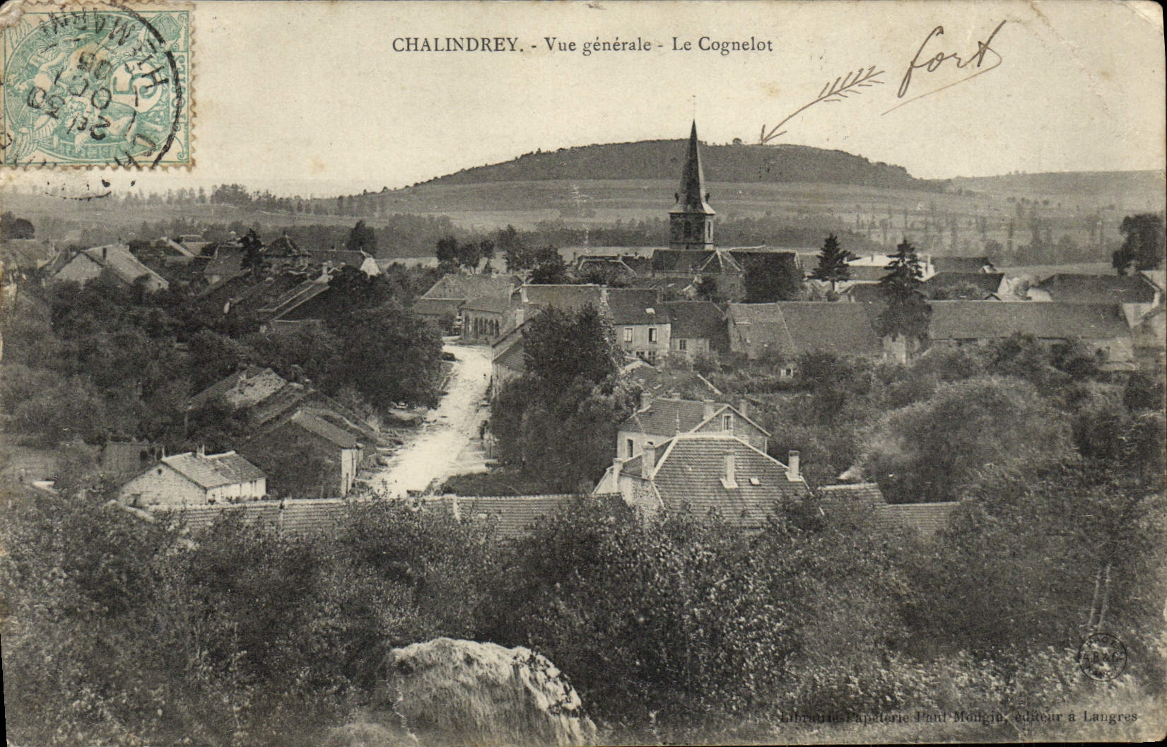 VINTAGE POSTCARD Chalindrey View Cognelot