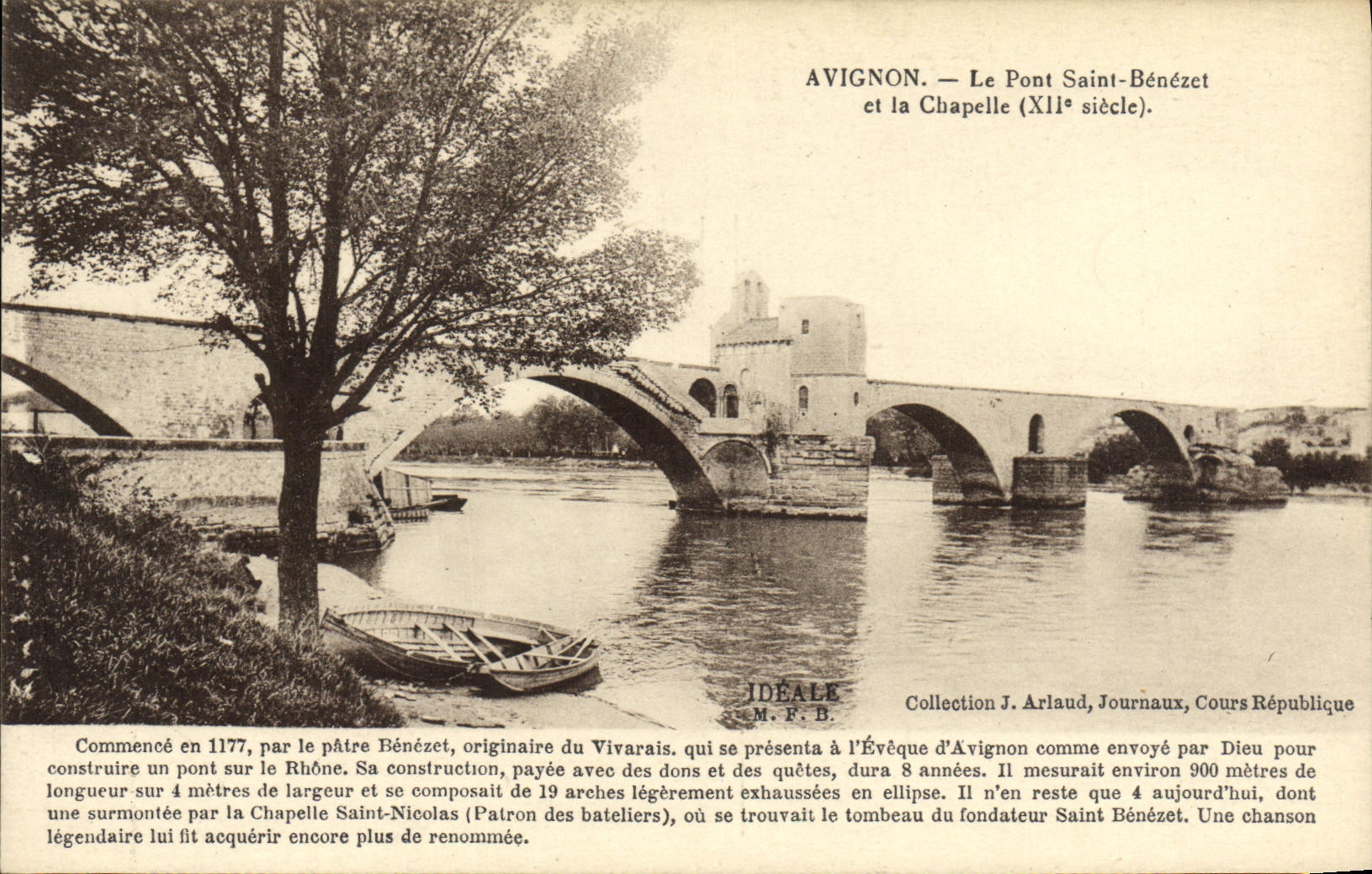 Cámara acorazada del Hurdy-gurdy del St Benezet del puente de Avignon de la POSTAL de la VENDIMIA