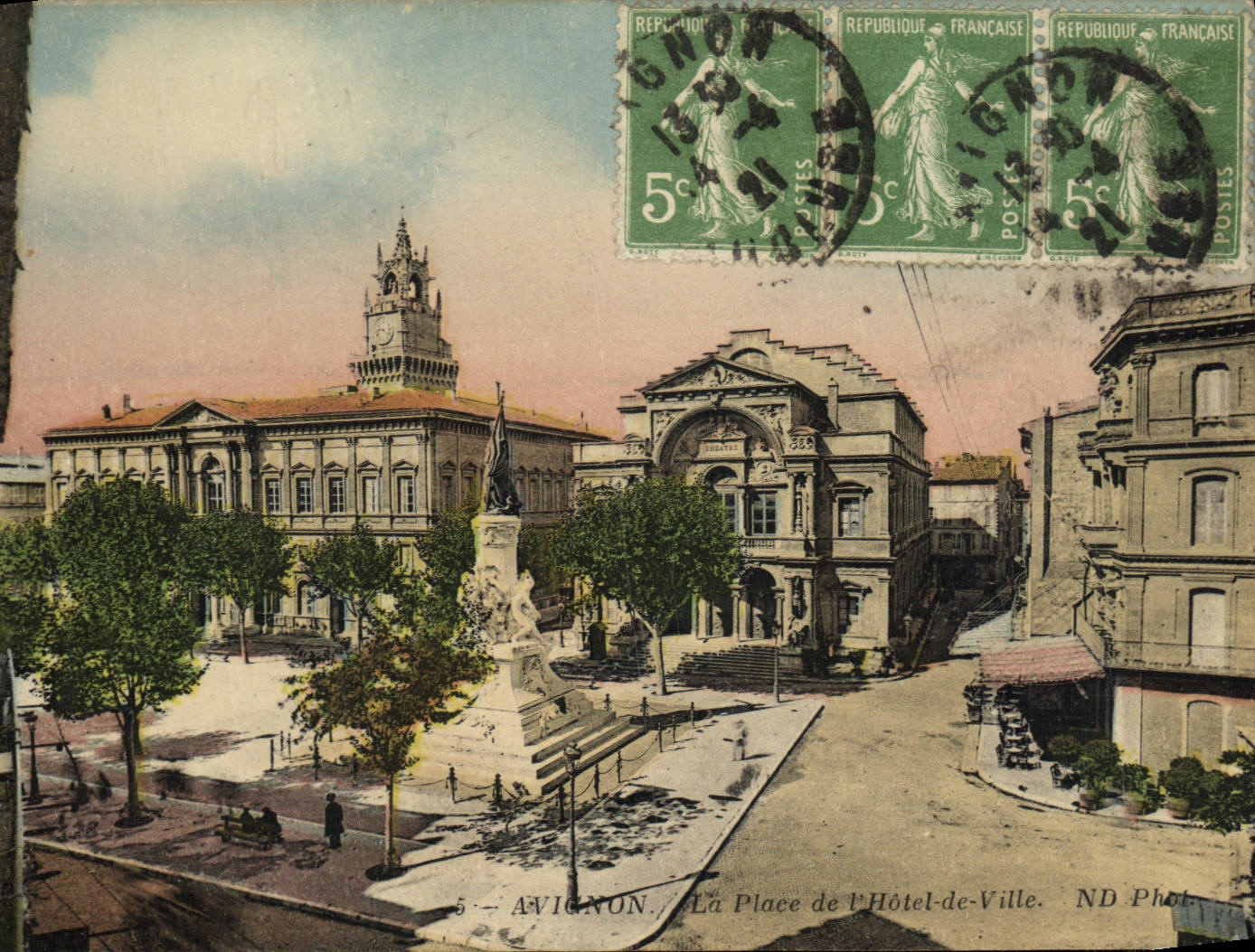 POSTAL Avignon de la VENDIMIA el lugar del ayuntamiento