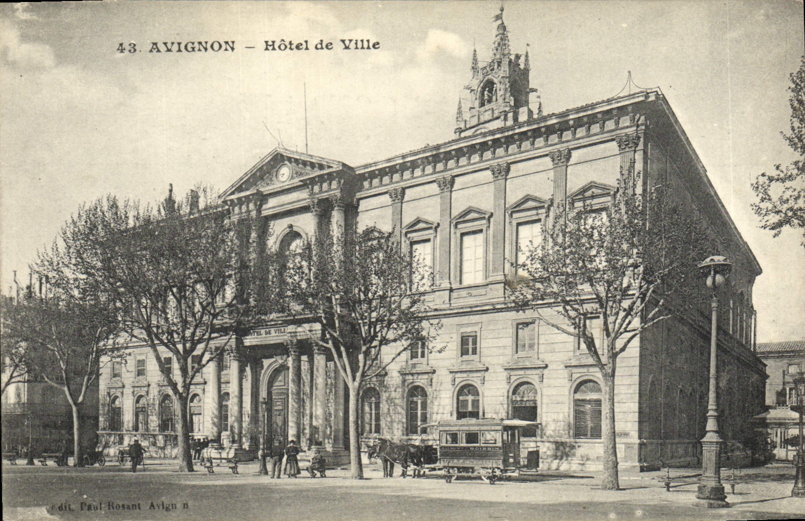 Ayuntamiento de Avignon de la POSTAL de la VENDIMIA