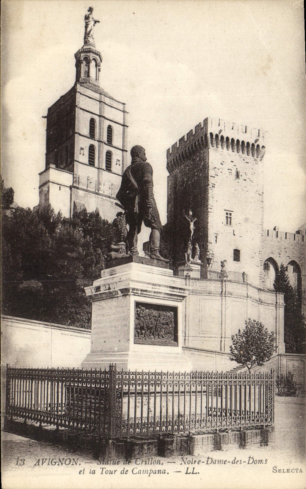 Reglas de Avignon de la POSTAL de la VENDIMIA de Crillon Notre Dame de Doms y de la torre de Campana