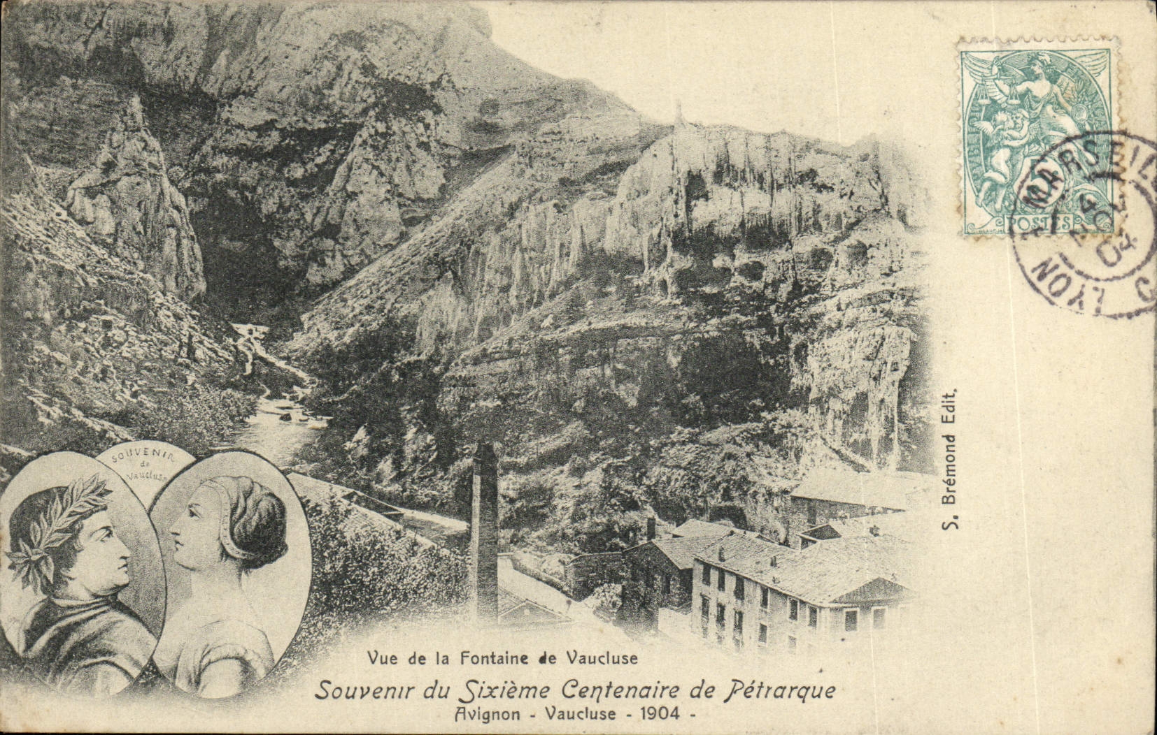 VINTAGE POSTCARD To remember of the sixth centenary of Petrarque Avignon Vaucluse 1904