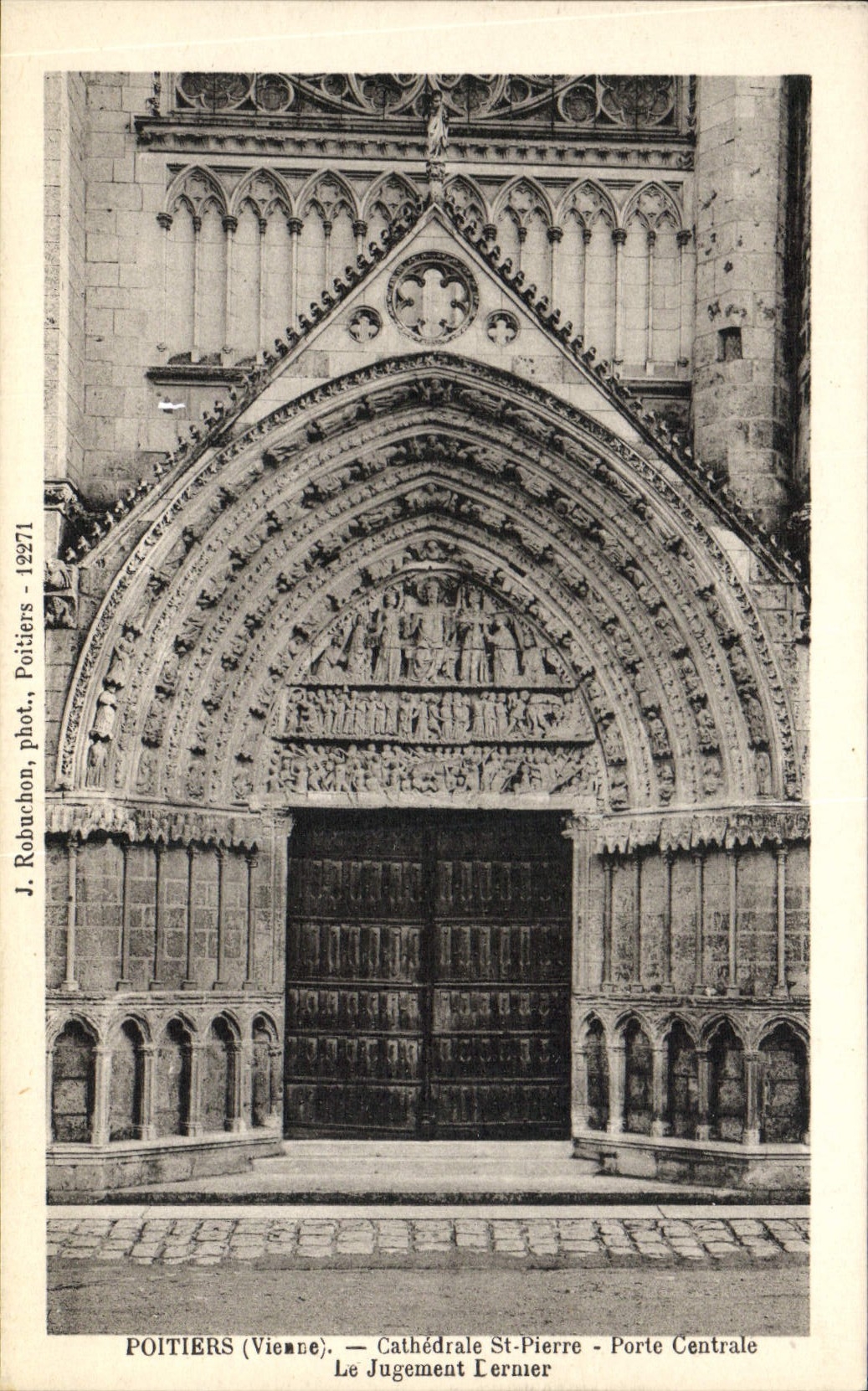 CPA Poitiers La Cathedrale St Pierre Porte centrale Le jugement dernier