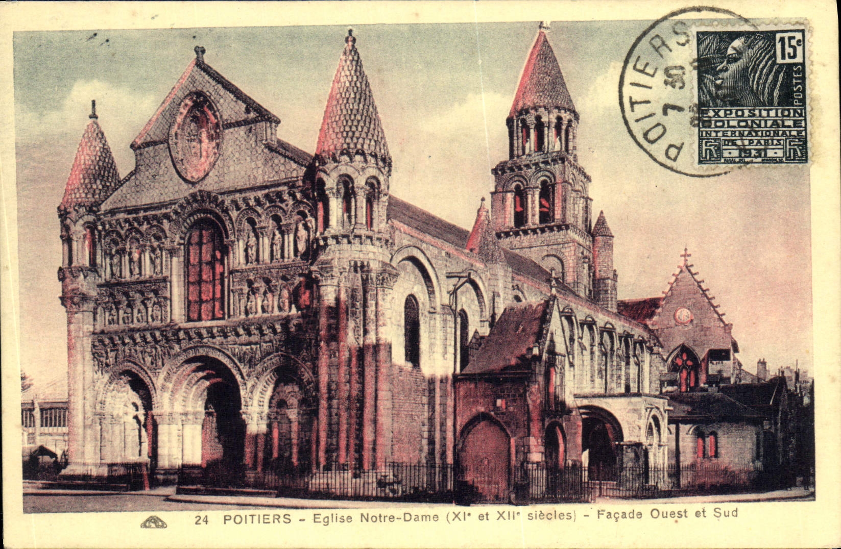 CPA Poitiers Eglise Notre Dame Facade Ouest et Sud