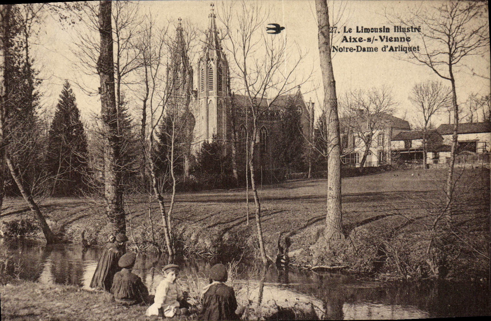 VINTAGE POSTCARD Aixe On Vienna Notre Dame d' Arlique the Limousin