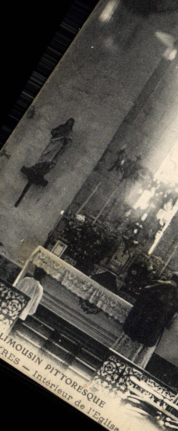 VINTAGE POSTCARD the Picturesque Limousin Vayres Interior of the church