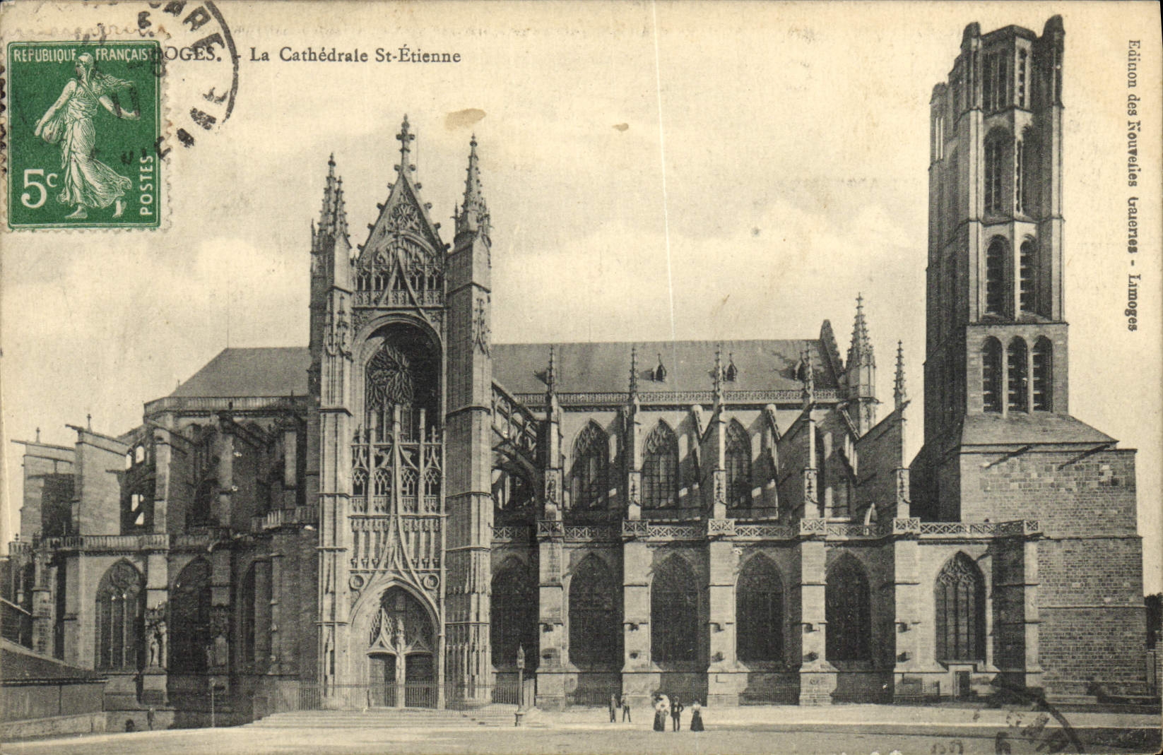 POSTAL Limoges de la VENDIMIA la catedral St. Etienne