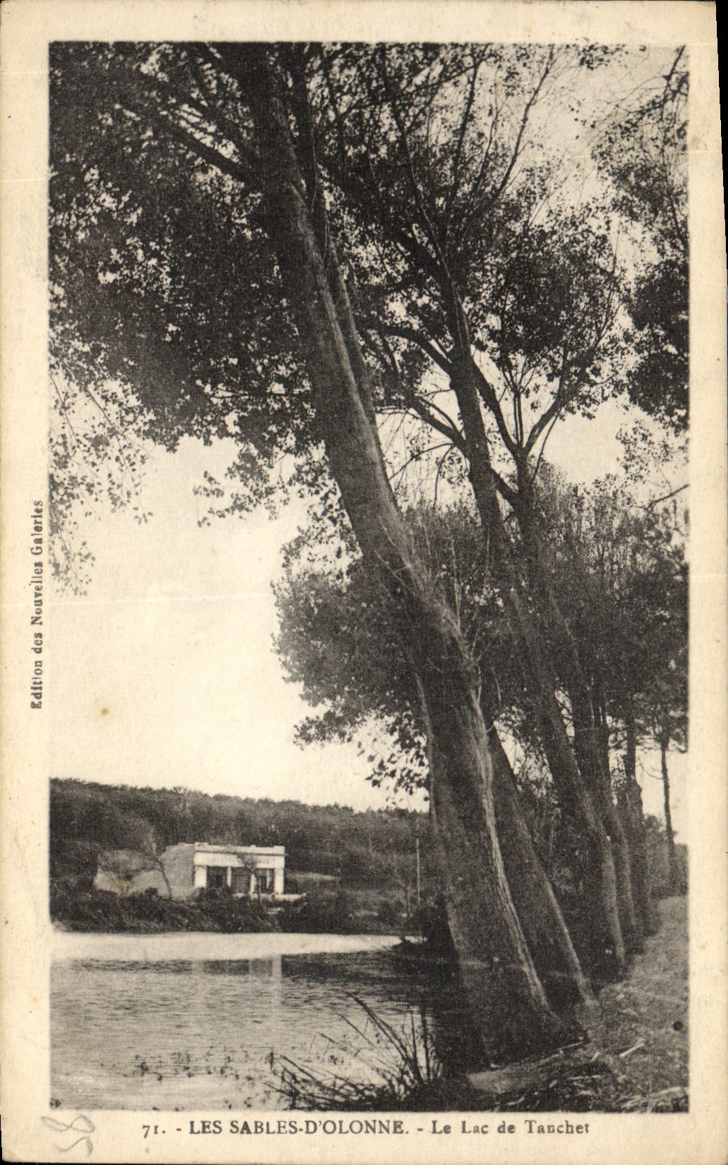 POSTAL de la VENDIMIA Sables d'Olonne el lago Tanchet