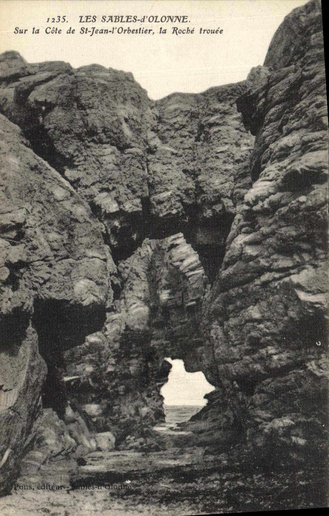 POSTAL de la VENDIMIA Sables d'Olonne en la dimensión de St Jean Orbestier el trouee de la roca
