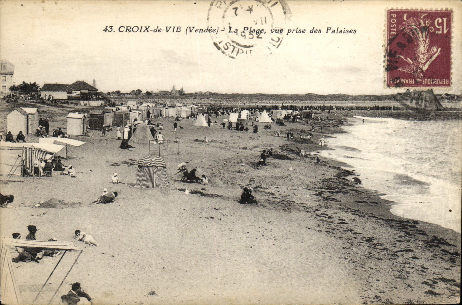 CPA Croix de Vie La Plage Vue Prise des Falaises