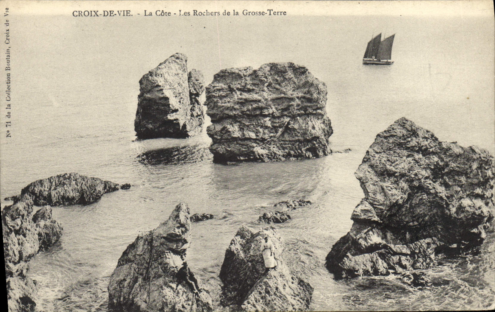 POSTAL de la VENDIMIA Croix de Vie las rocas de la dimensión de la tierra grande