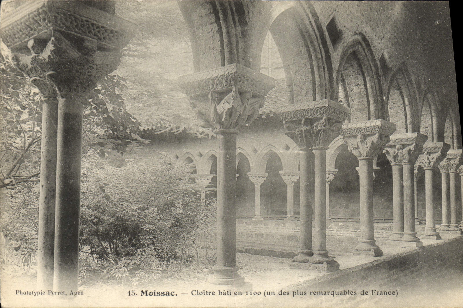 VINTAGE POSTCARD Moissac Cloister Built in 1100