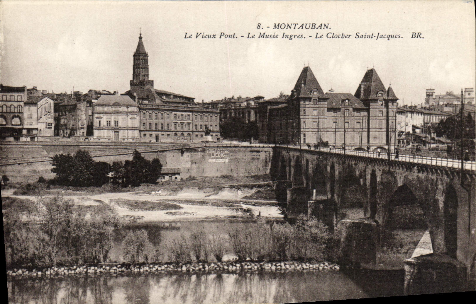 CPA Montauban Le Vieux Pont Le Musee Ingres Le Clocher Saint Jacques