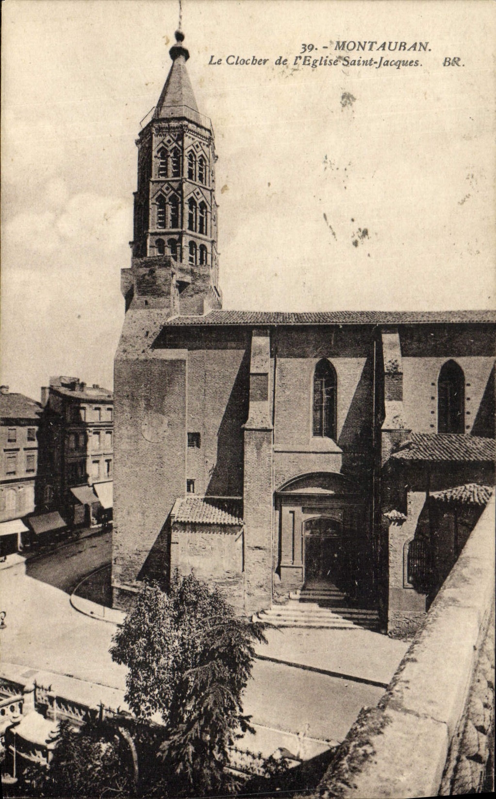 VINTAGE POSTCARD Montauban the Holy Bell-tower of the Church Jacques