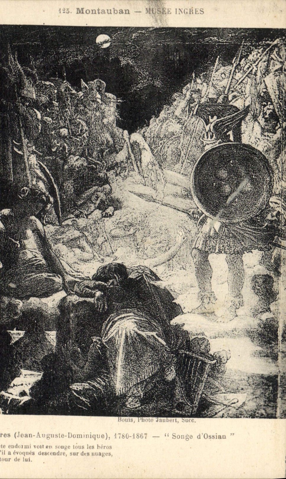 VINTAGE POSTCARD Montauban Musee Ingres Thinks of Ossian