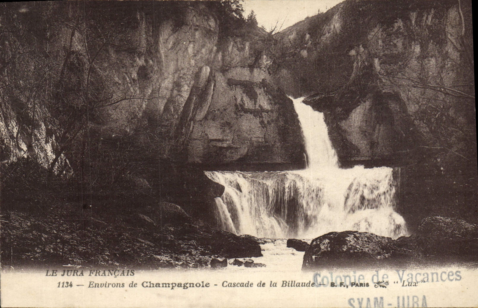 VINTAGE POSTCARD Environs of Champagnole Cascades of Billaude