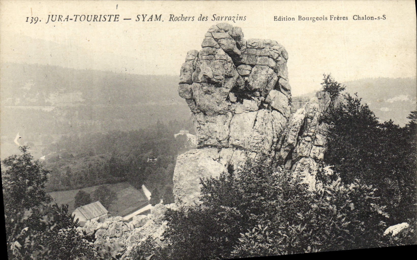 VINTAGE POSTCARD the Jura Tourist Syam Rocks of Sarrazins