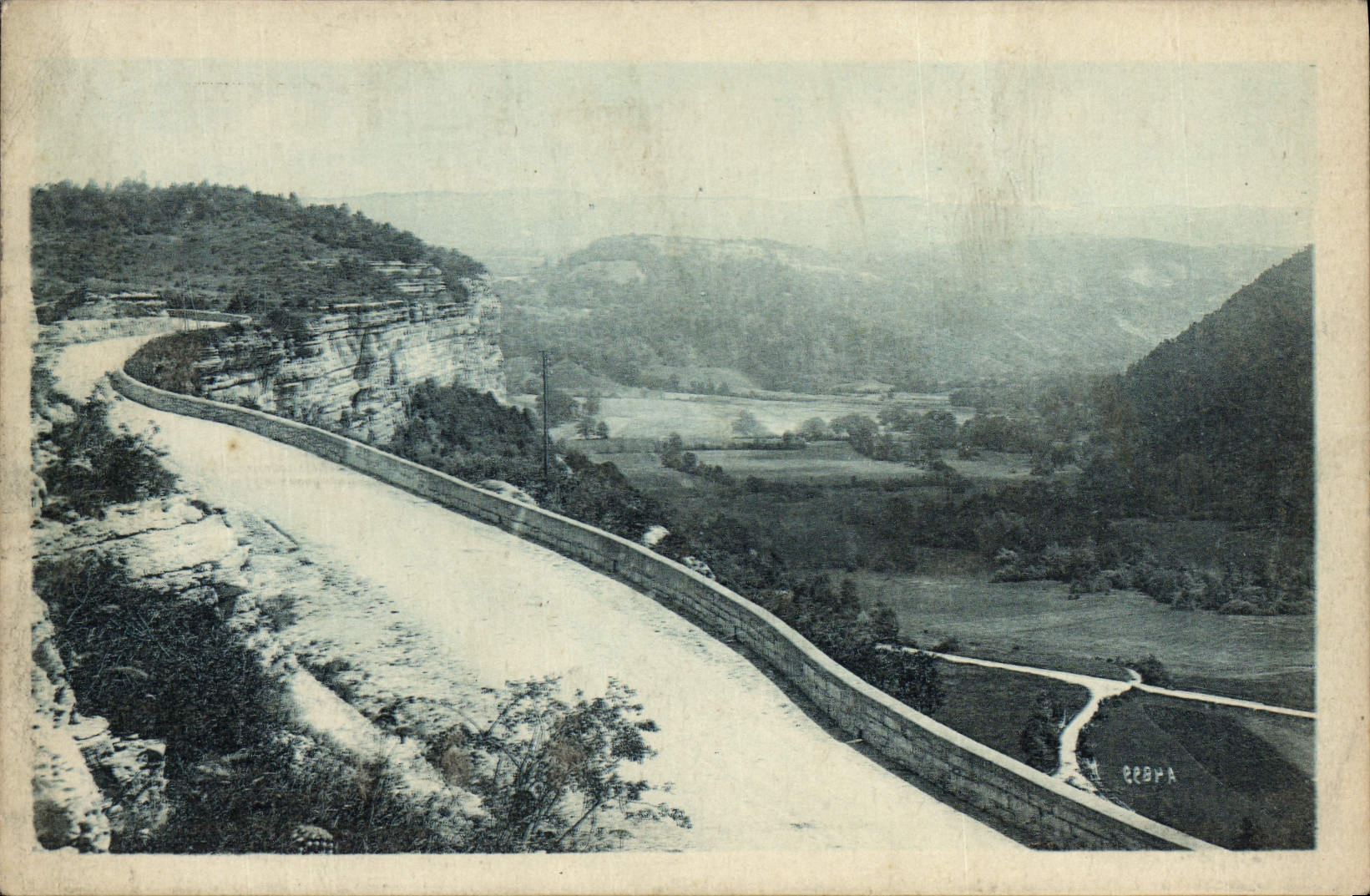 VINTAGE POSTCARD Clairvaux Valley of Frasnee Road of St Laurent