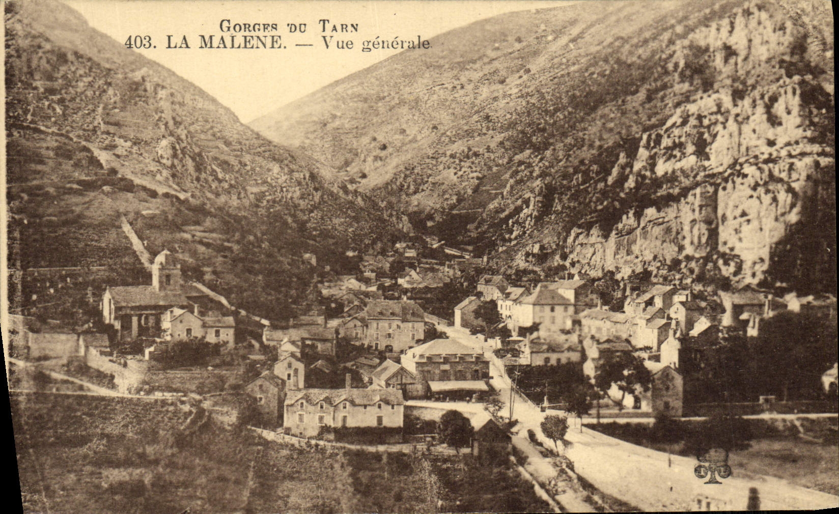 VINTAGE POSTCARD Gorges of the Tarn Malene View